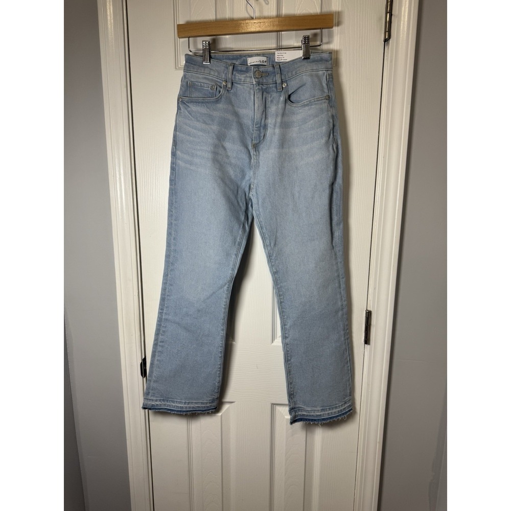 Loft High Waist Kick Crop Denim Jean Size 26 2 NEW NWT Light Wash